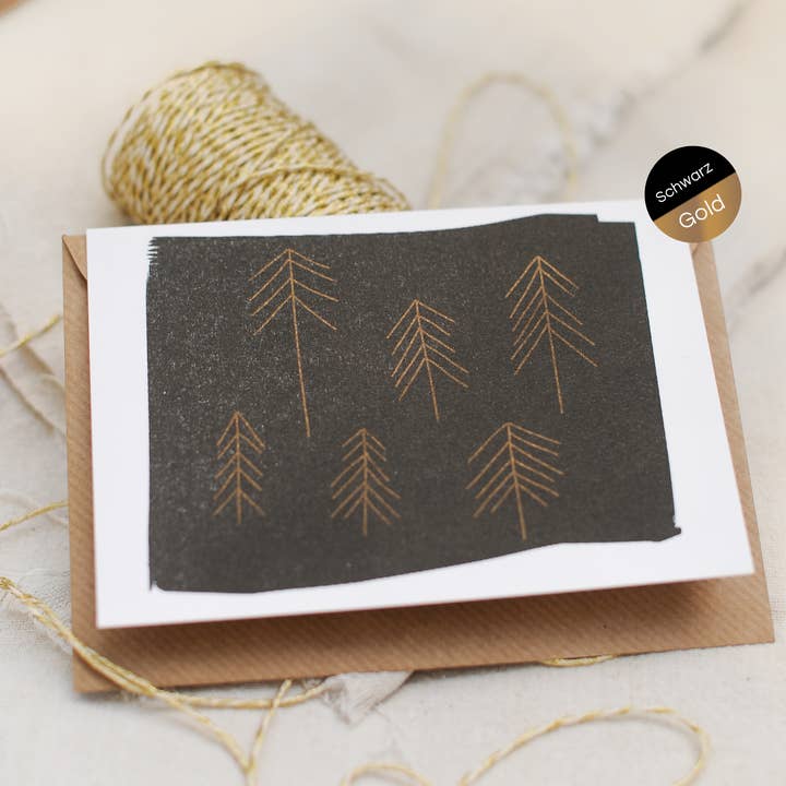 6 abeti | Biglietto pieghevole Riso | Natale per la vendita all'ingrosso da parte di Hey!Cards GmbH & Co. KG