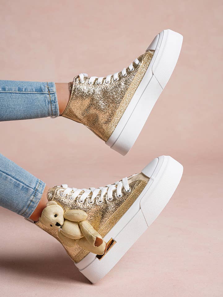LADY GLORY - Venta al por mayor Zapatillas urbanas - Mujer - Zapatillas altas con oso de peluche decorativo