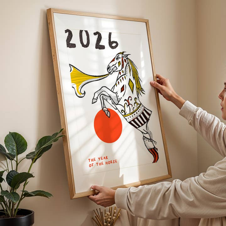 De kunstdruk Het Jaar van het Paard voor wholesale door Freya Niamh