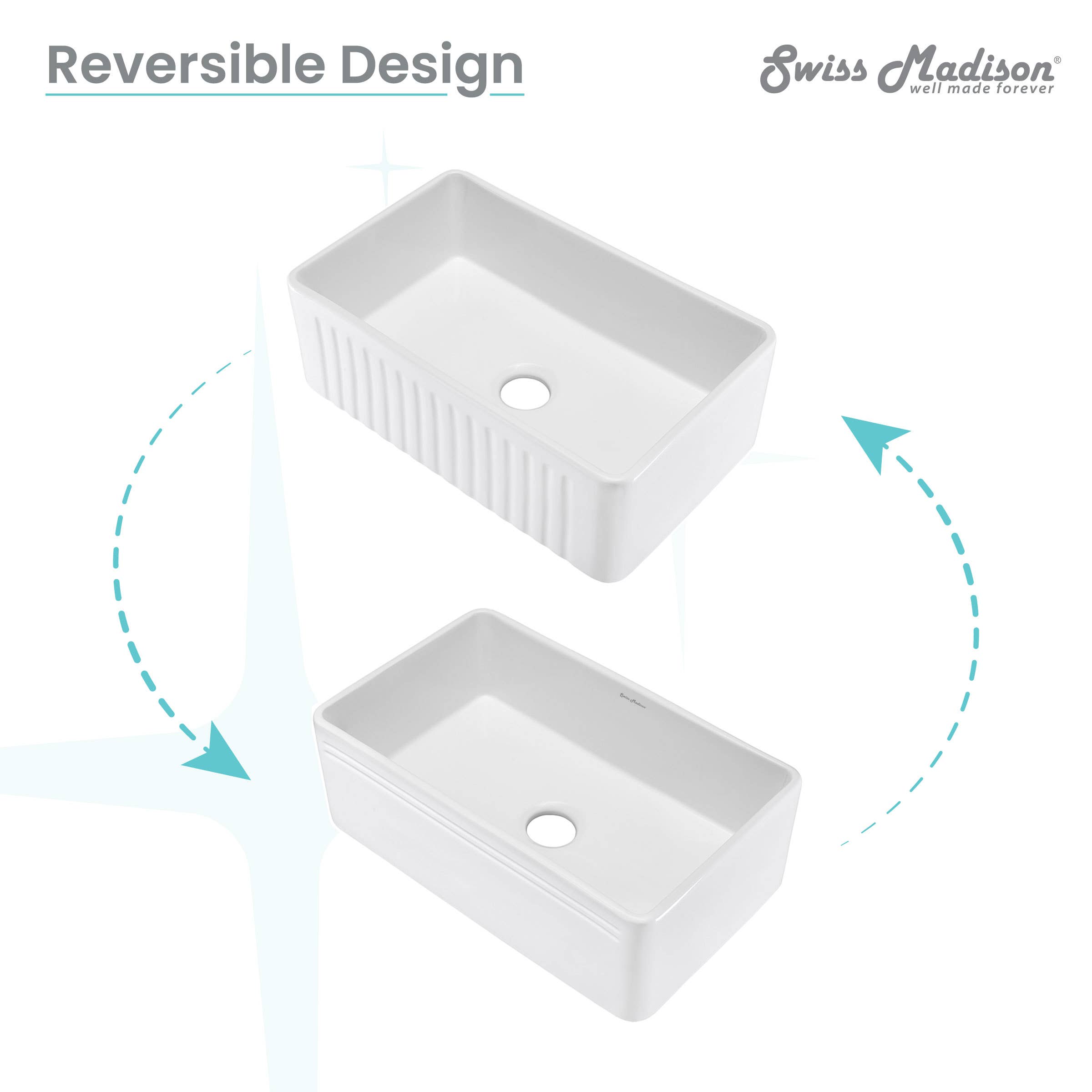 Swiss Madison - Wholesale Kitchen Appliance - Delice 30 x 18 Ceramic, Farmhouse Kitchen Sink with Apron4