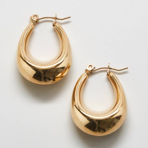Gold Oval Hoop Earrings - Spring 2026, Easter Gift for wholesale by Admiral Row Jewelry