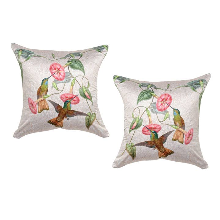 Coppia di cuscini a forma di colibrì, su ordinazione per la vendita all'ingrosso da parte di Poetic Pillow
