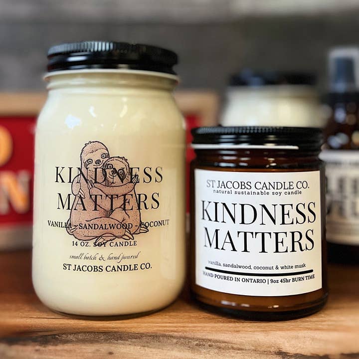 "KINDNESS MATTERS" Natural Soy Candle for wholesale by St Jacobs Candle Co.