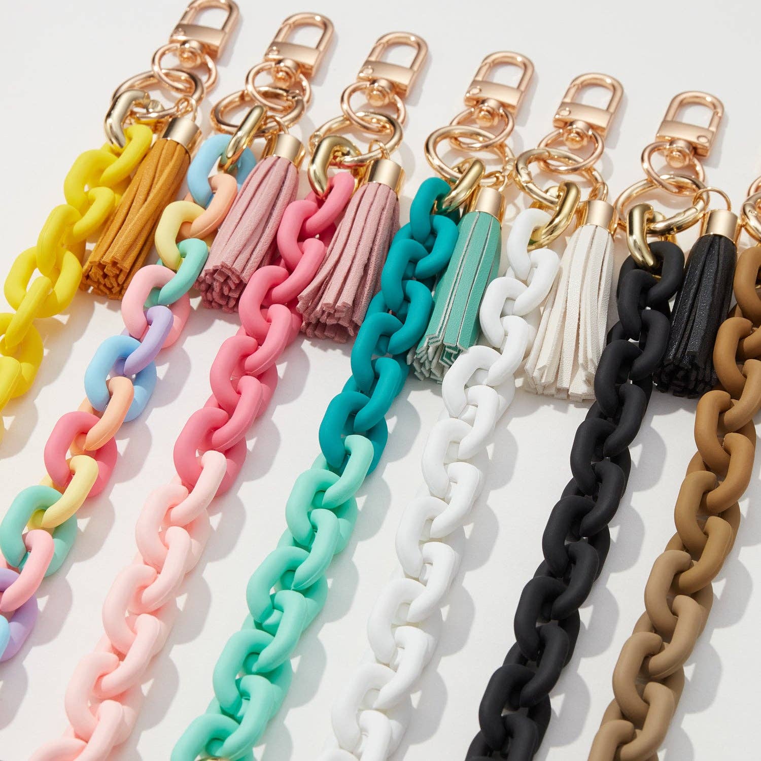 Frem - Wholesale Keychain Bracelet - Silicone Coated Matte Key Ring Bracelets with Leather Tassel5