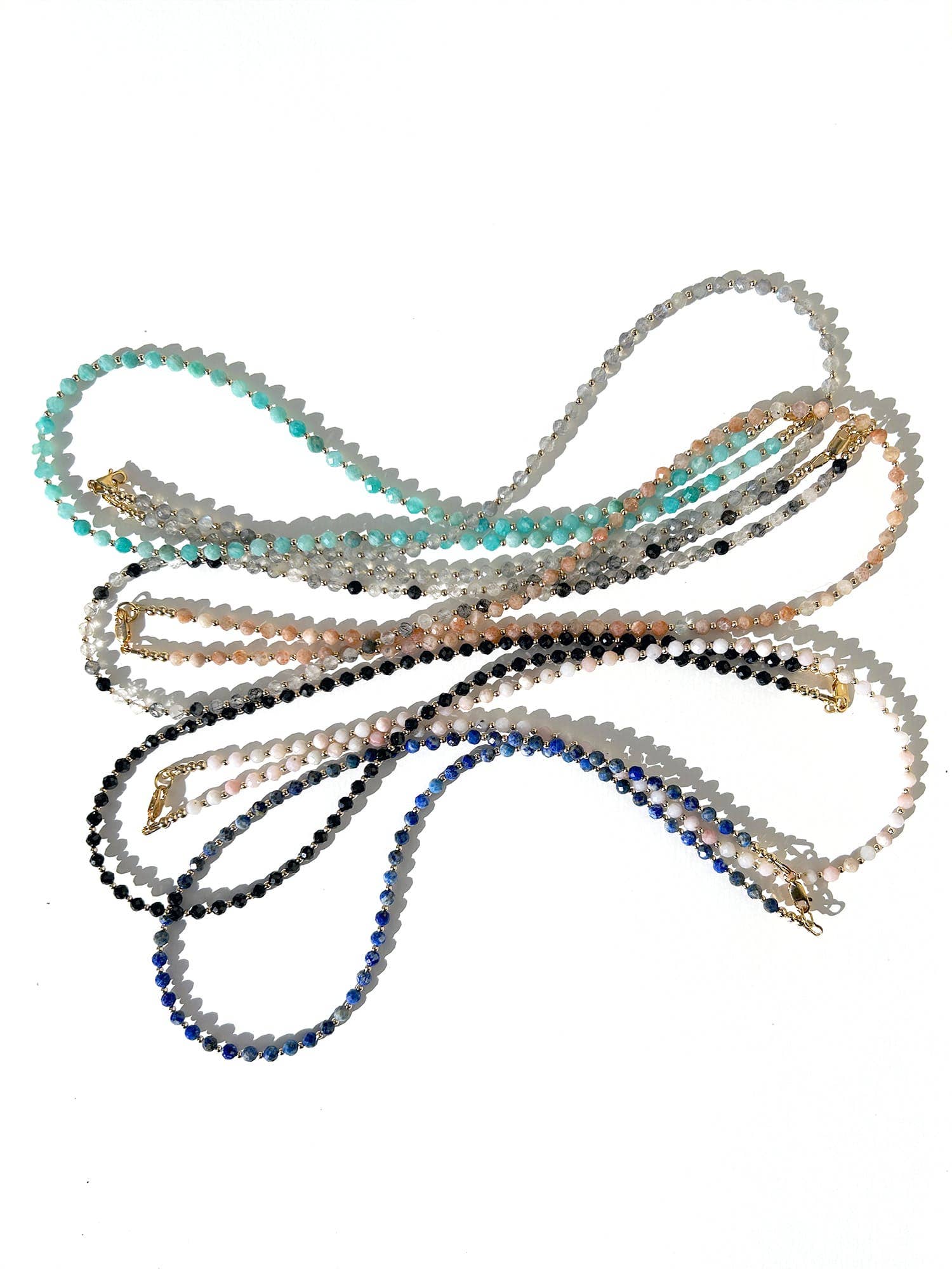 Kaylie Dawn Jewelry - Wholesale Beaded/Pearl Necklace - Elley Faceted Gemstone Necklace Handmade in USA Gold Filled15