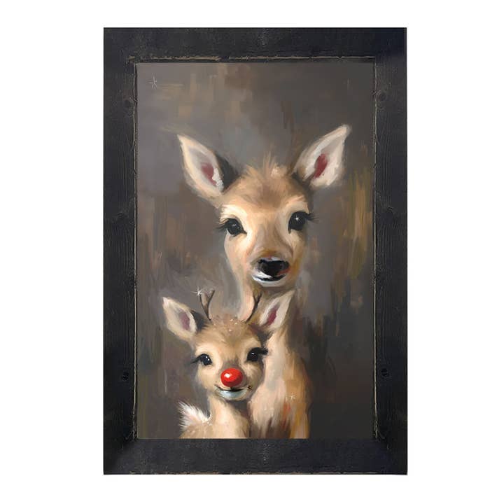 ginger blue - Wholesale Art Print - Rudolph and Mama - Vertical Frame0