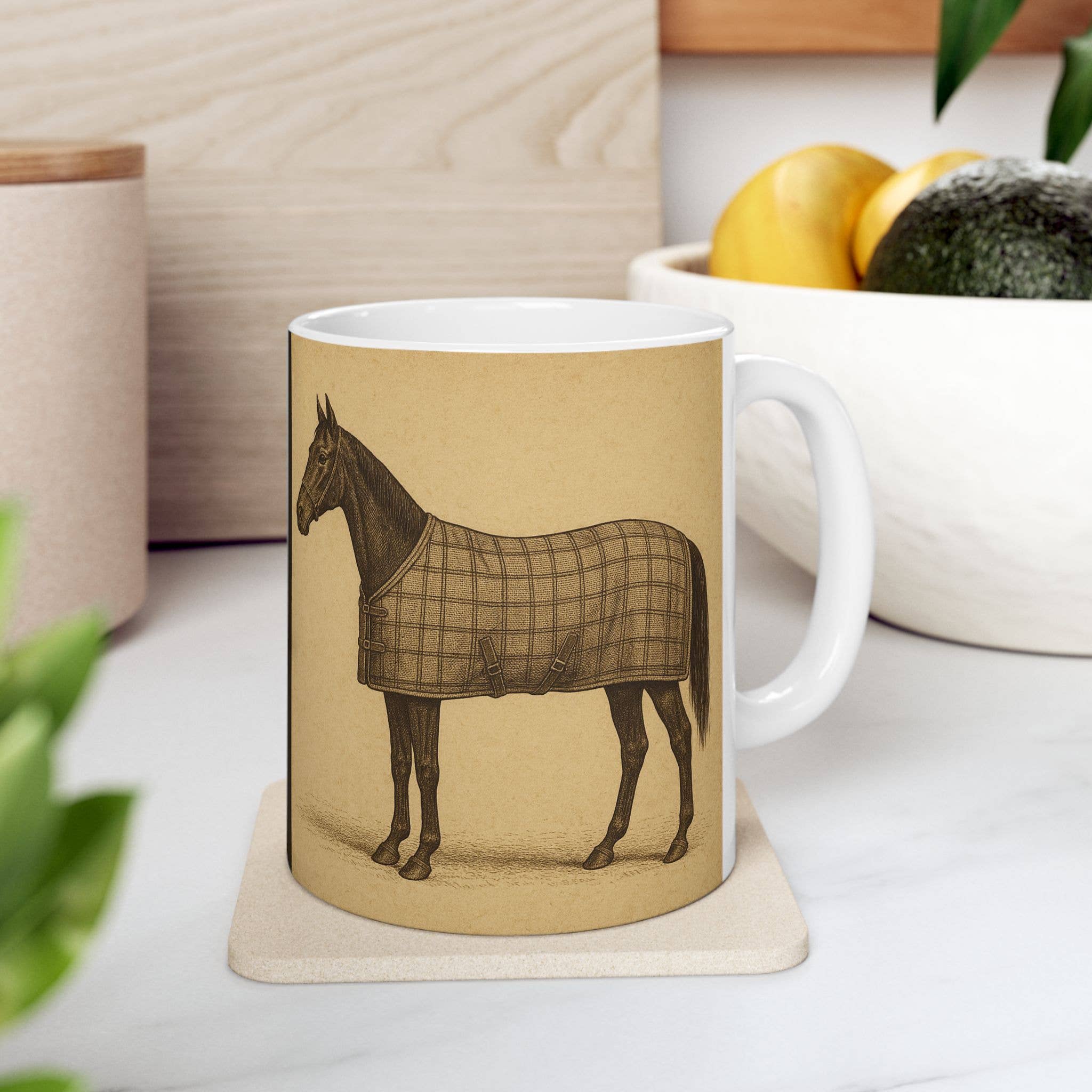 Equine & Design, LLC - Wholesale Coffee Mug - "Sweater Weather" Vintage Equestrian Ceramic Coffee Cup6