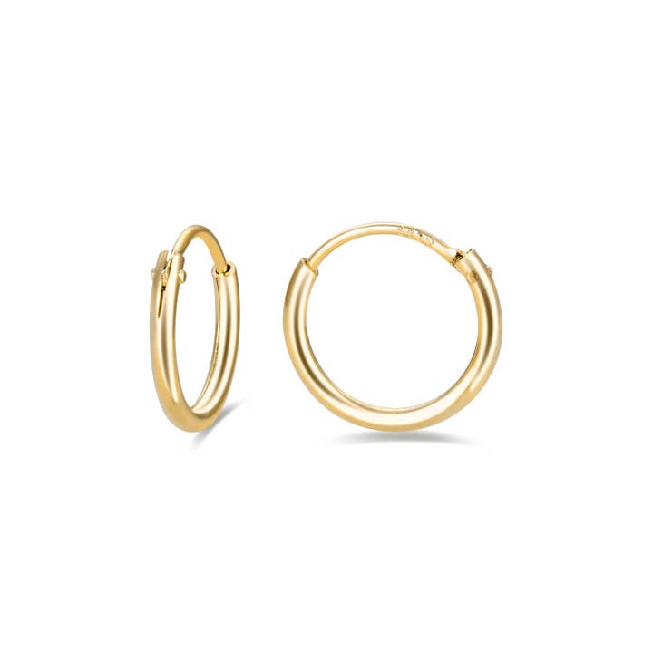 Luxenter - Wholesale Hoop Earrings - Pendientes Luxenter de Plata de Ley 925 acabados en oro amarillo de 18K - Essential