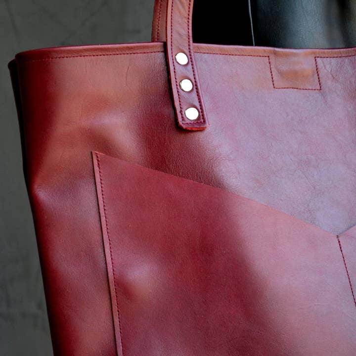 ANA KOUTSI - Wholesale Tote Bag - Women's - Estia leather tote bag in bordeaux4