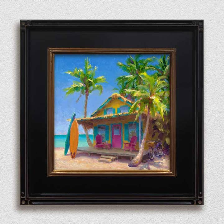 Whitworth Gallery - Wholesale Painting/Drawing - Surf Shack - Signed Artist Canvas of Hawaiian Beach Cottage by Karen Whitworth3