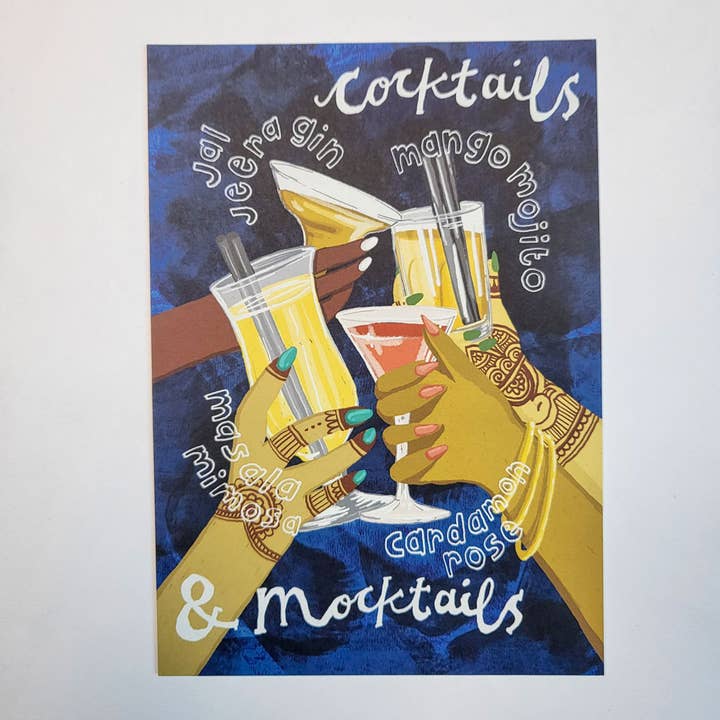 Cocktails & Mocktails A5 Print for engroshandel hos The Playful Indian