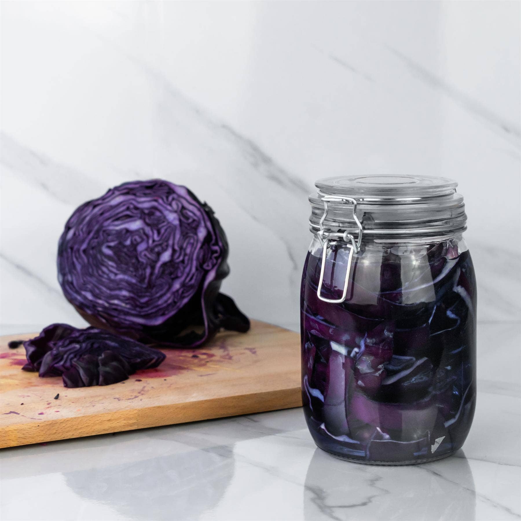 Rinkit Ltd - Wholesale Weckpot/glazen pot - Argon serviesgoed glazen opbergpot - 1 liter - witte zegel1