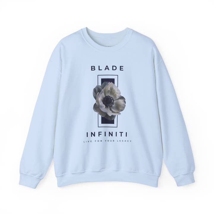 Essence of Infiniti Navy/Dark/White Floral Unisex Crewneck Sweater for wholesale by Blade Infiniti LLC