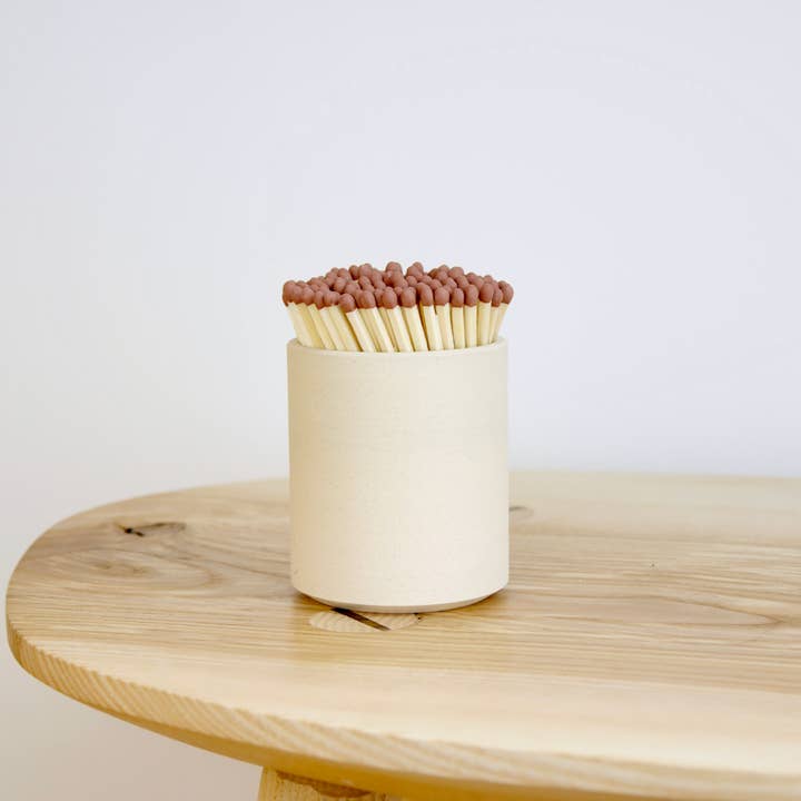 Eco-Friendly Handmade Ceramic Match Holder with Strike Paper for wholesale by Throw to fire