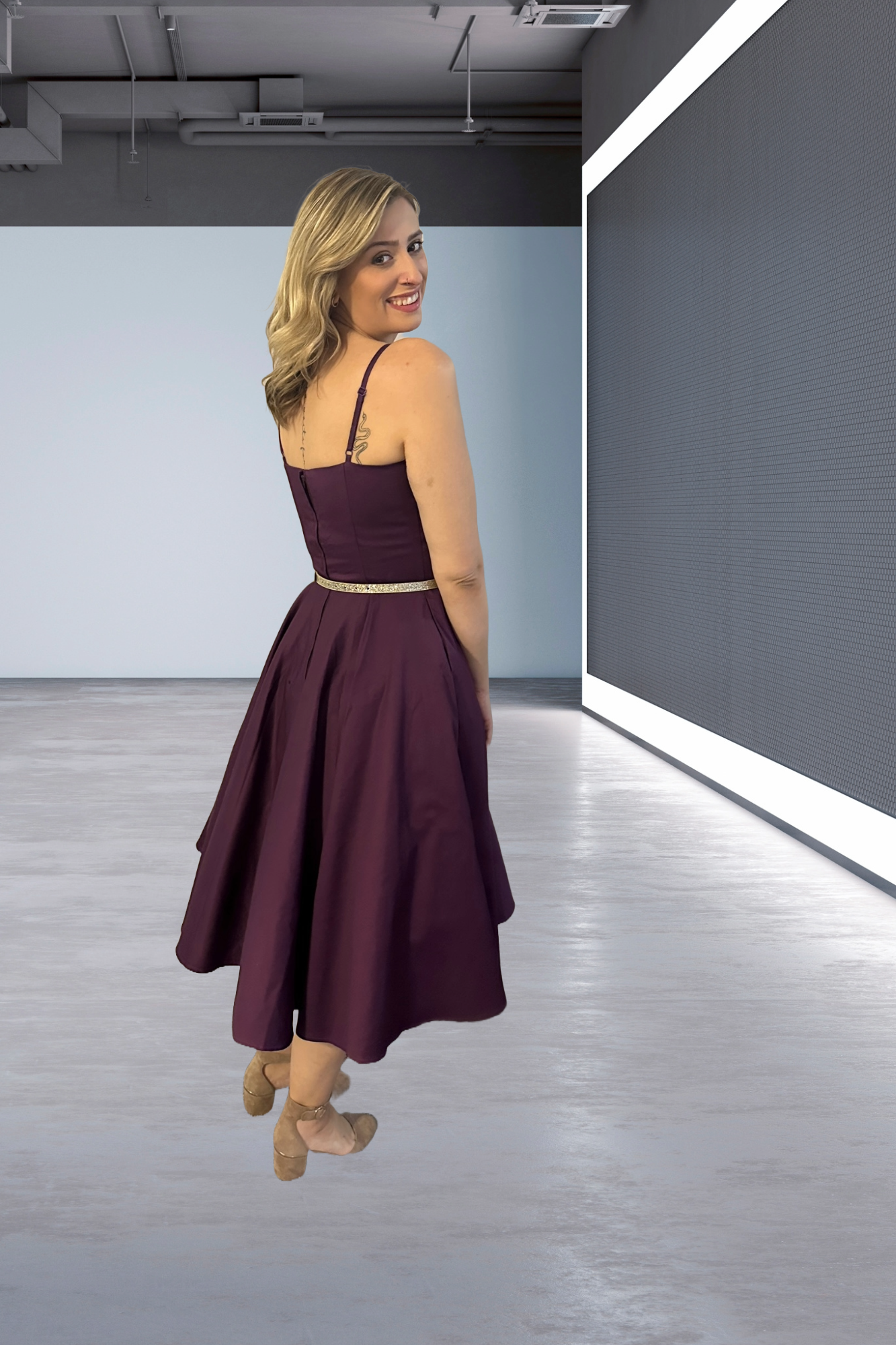 Tatyana Clothing - Vente Robe – femme - Robe midi Peggy évasée inspirée rétro6