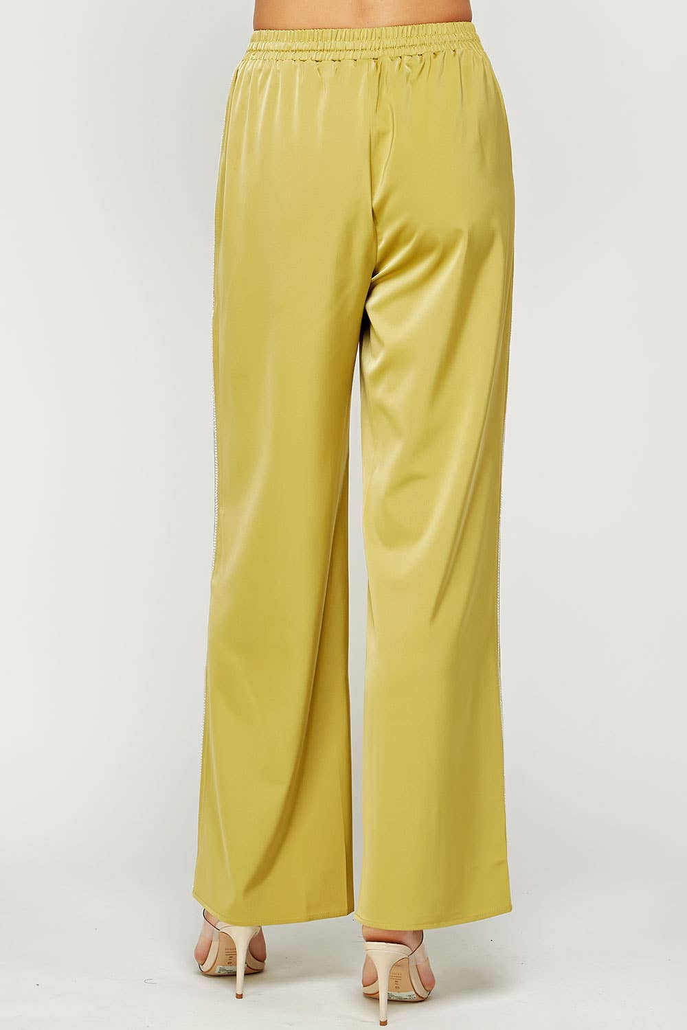 Strut & Bolt - Wholesale Pants - Women's - Rhinestone Trim Satin Track Pants2