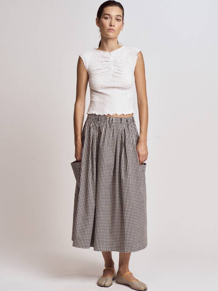 50902RG - JUPE À PLIS EN GINGHAM pour la vente par Grade & Gather