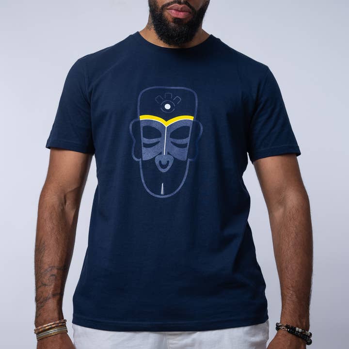 CAMISETA AZUL MARINHO COM MÁSCARA GRANDE por atacado de KALETA