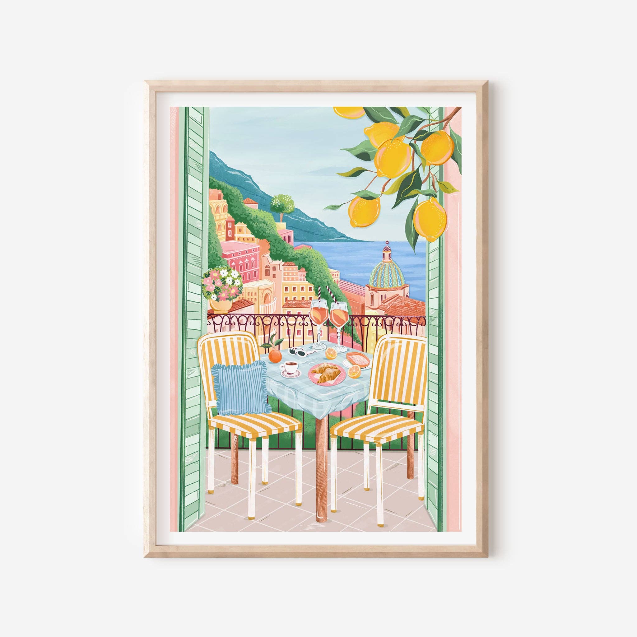 Simply, Katy - Vente Affiche d'art - Affiche de voyage de Positano, côte amalfitaine0