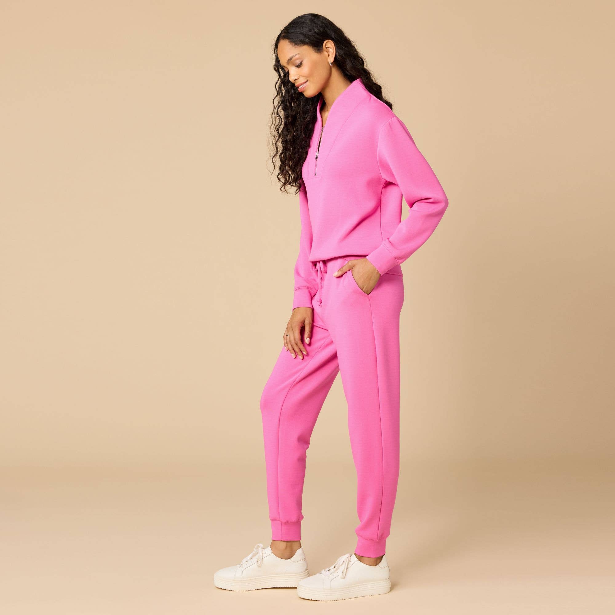 Softies – wholesale Mjukisset – Dam – Athleisure DreamTech 1/4 Zip Jogger Set för kvinnor21