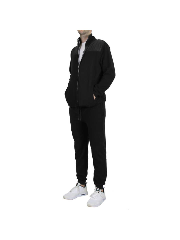 Galaxy By Harvic - Wholesale Lounge Set - Men's - Men's 2-Piece Sweater & Jogger Polar Fleece Matching Set0