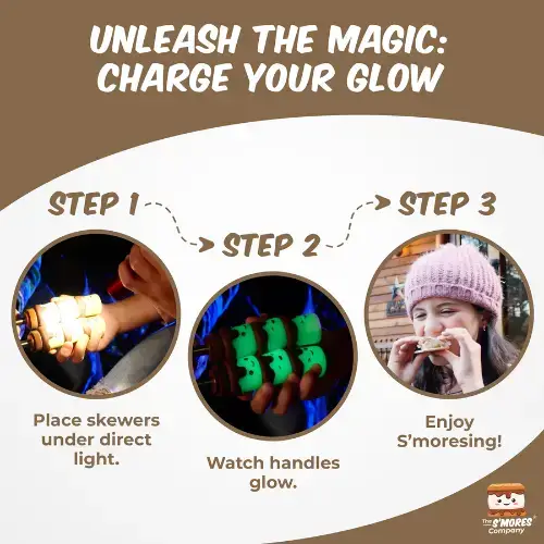 The S'mores Company – Engroshandel Ristepind – Marshmallow-ristestænger - Lyser i mørket - PDQ3