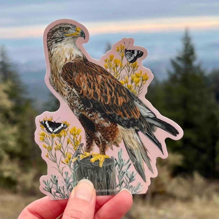 Ferruginous Hawk Sticker for wholesale by Bekah Zeimetz Art