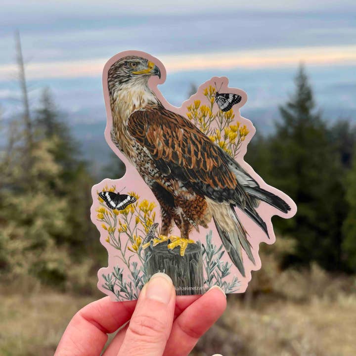 Ferruginous Hawk Sticker for wholesale by Bekah Zeimetz Art