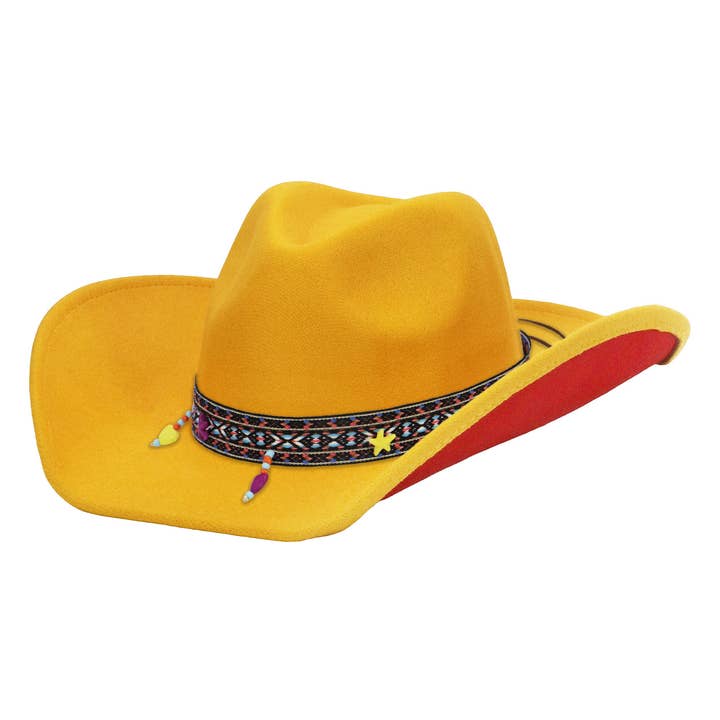 Cap Zone - Wholesale Cowboy Hat - Unisex - Navajo Baja Band Two Tone Felt Cowboy Hat6