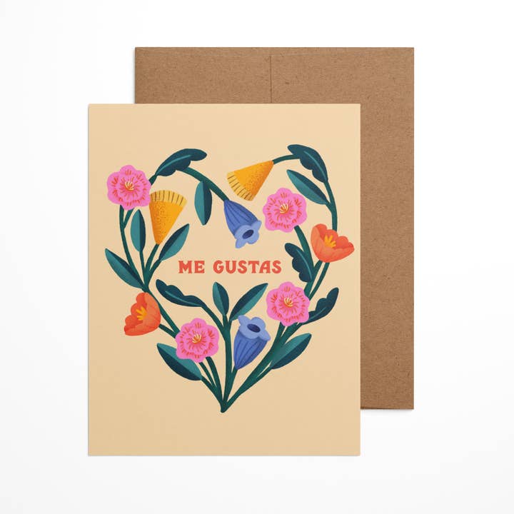 Ana Peake - Wholesale Valentine's Day Card - Me Gustas Spanish Valentine's Day Card