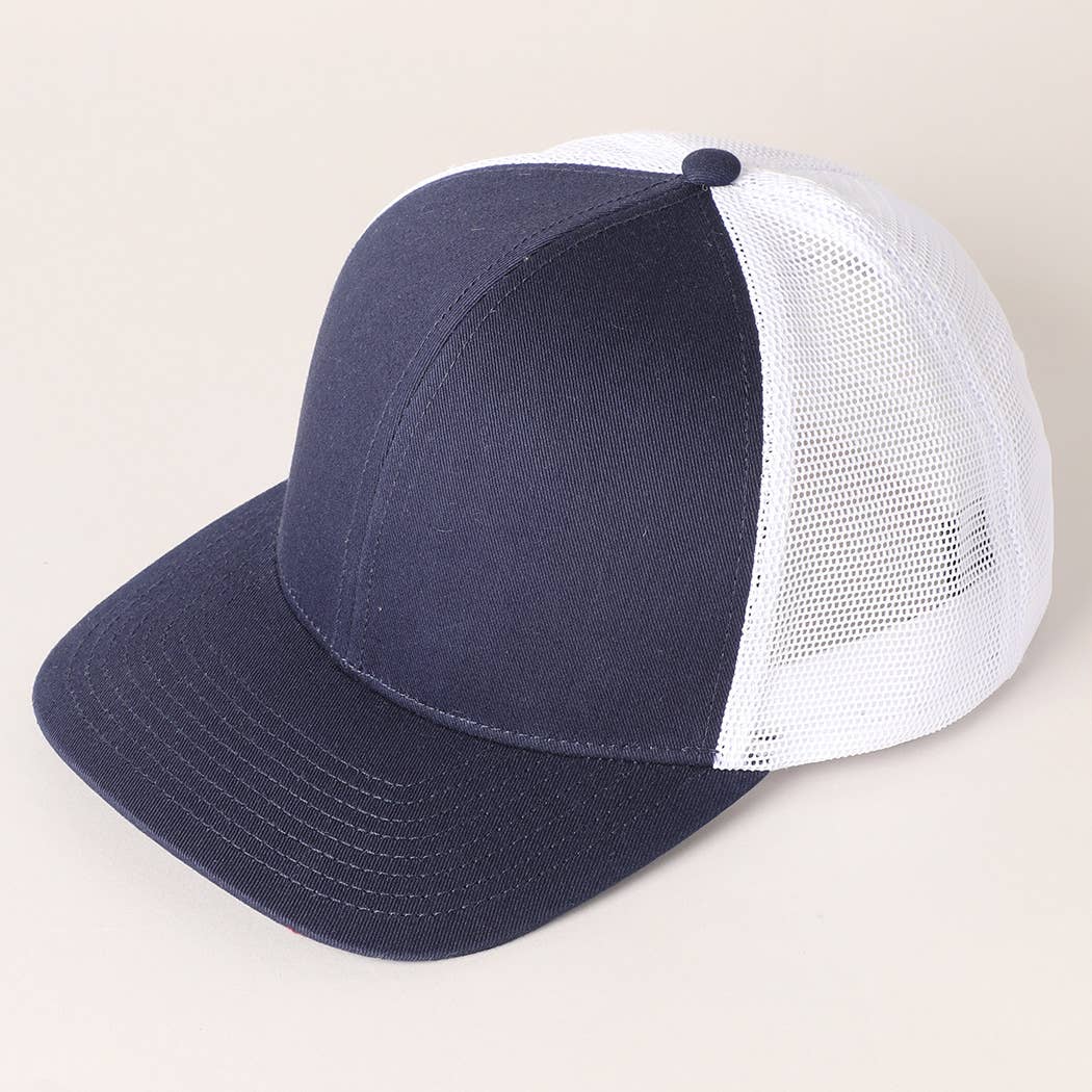 Fashion City - Wholesale Trucker Hat - Unisex - Two Tone Cotton Trucker Hat with Mesh Back31