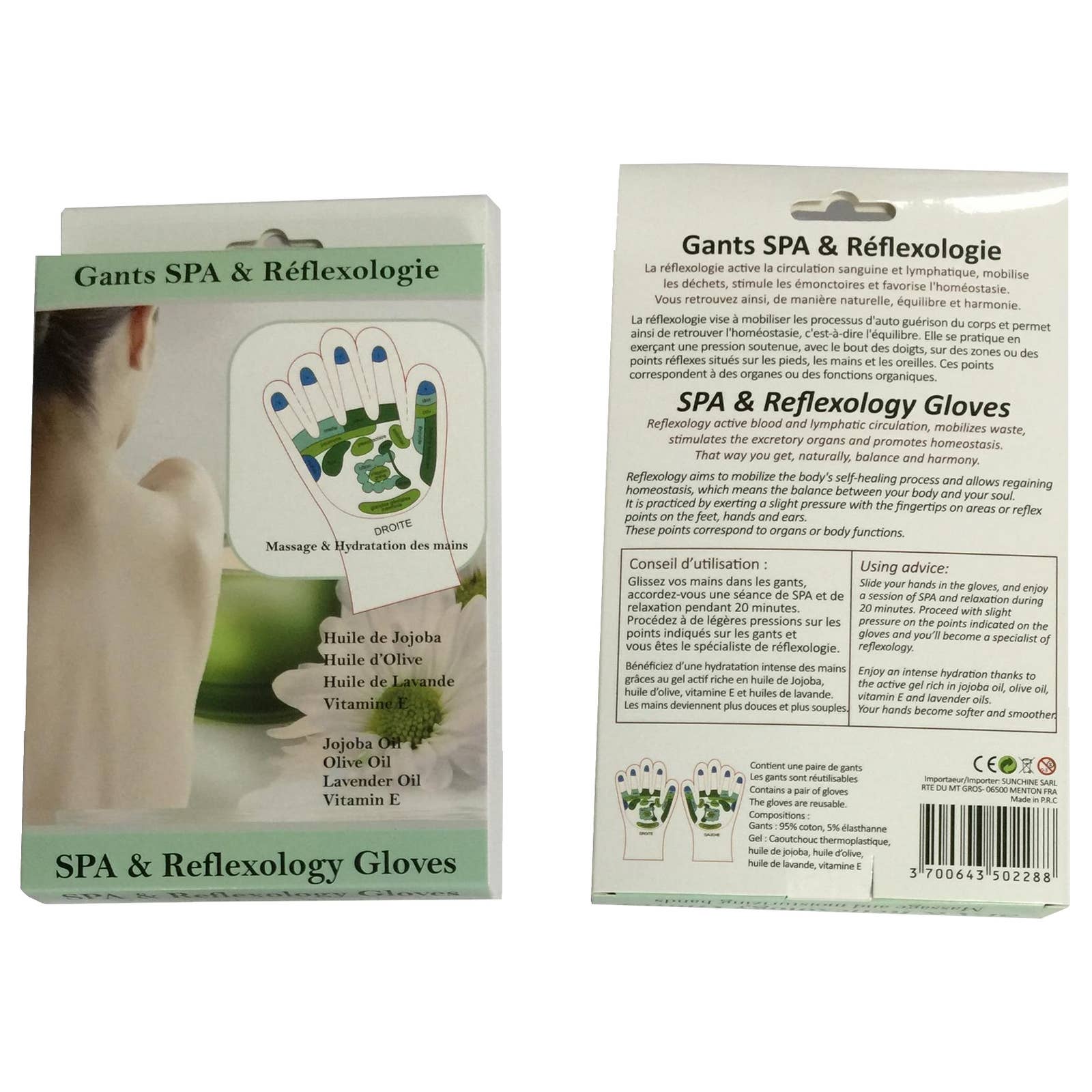 Zen'Arôme - Vente Gants hydratants - Gants Réflexologie Adoucissants - Gel Hydratant aux Huiles4