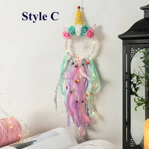 Crystolver - Wholesale Dream Catcher - Cute Unicorn Dreamcatcher Wall Art