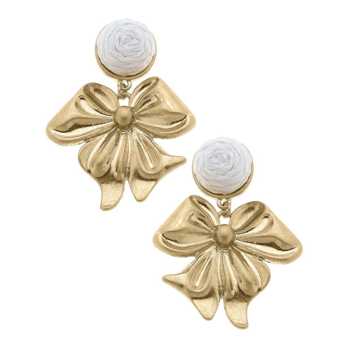 Canvas Style – wholesale Hängande örhängen – Aurora Rattan rosett örhängen0