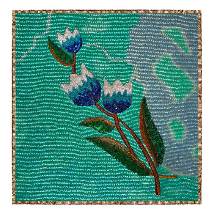 Tulips Beaded Placemat , Set of 2 for wholesale by JO & PA