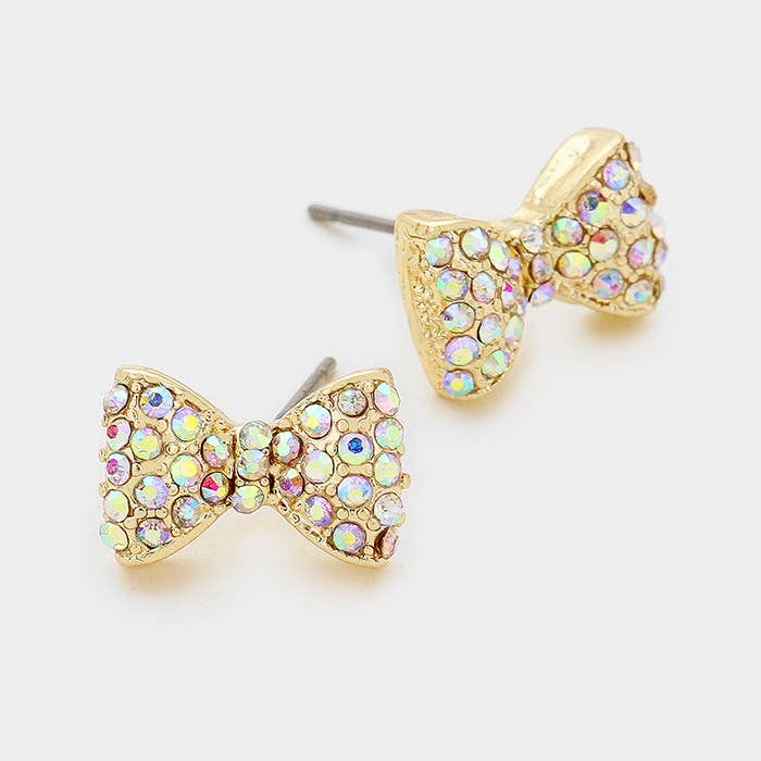 Sensibling Corp. - Wholesale Stud/Post Earrings - Crystal bow stud earrings1