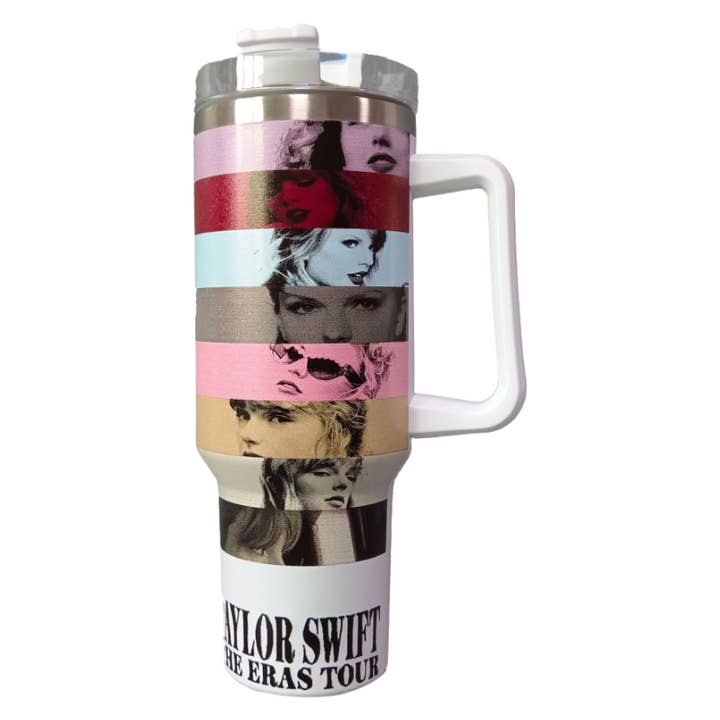Auraquise - Wholesale Insulated Mug/Tumbler - Taylor Swift 40oz Insulated Tumbler with Handle and Straw Car Travel Mug, Hot & Cold Stainless Steel Cup2