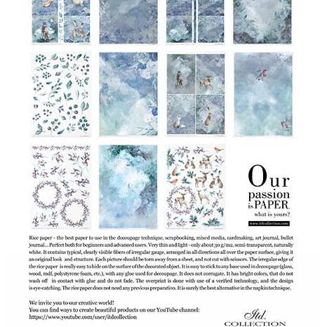 ITD Collection - Vendita all'ingrosso Attrezzature per lavoretti e fai da te - RP025 - Set Creativo Carta di Riso - 11 pezzi x A4 / 21x29,7 cm