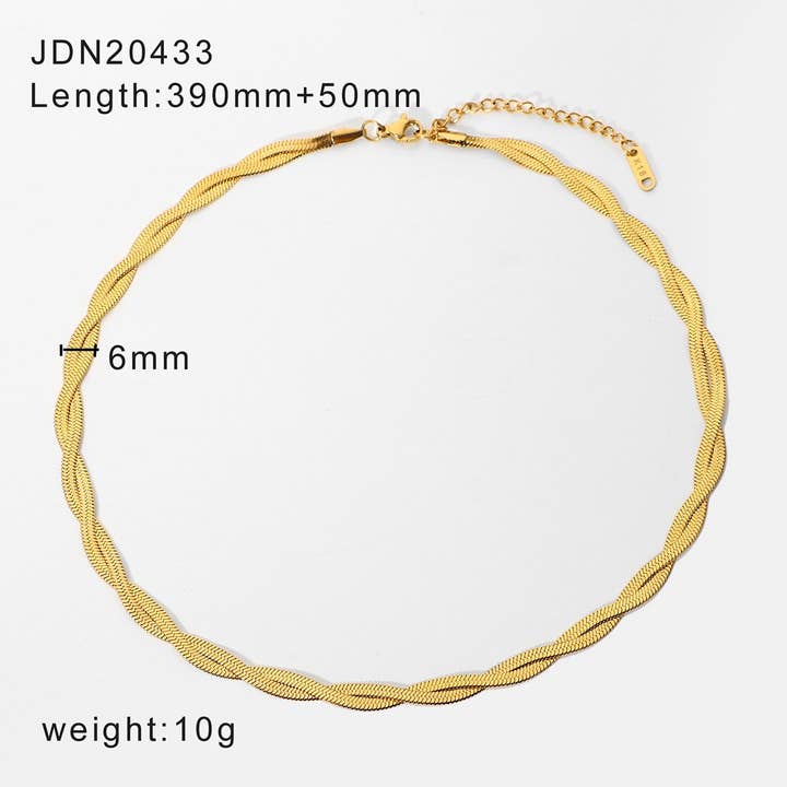 ACCITY - Wholesale Link & Chain Necklace - MULTILAYER GOLD PLATE STAINLESS STEEL NECKLACE_CWAJE06196