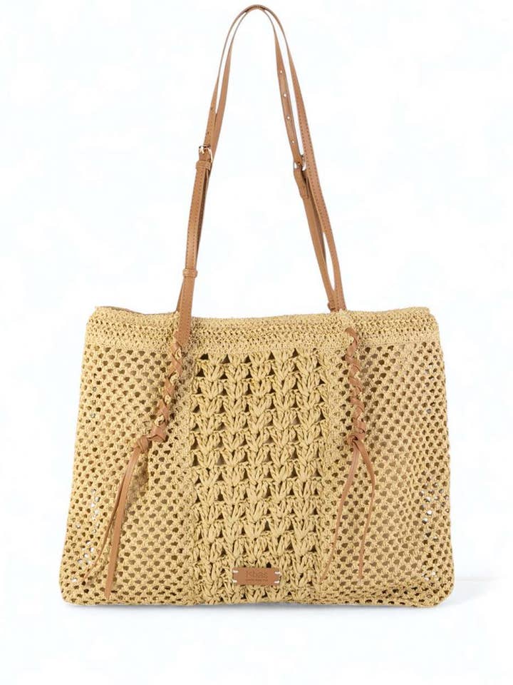 KB1472607_53 - NATUURLIJKE VEZEL TOTE, MET RITS, KLEUR CREME voor wholesale door Kbas