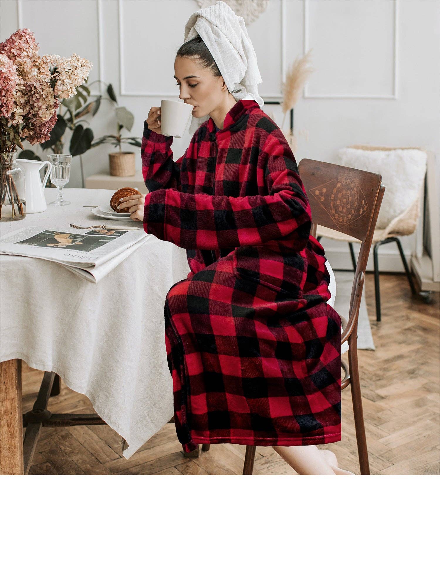 Pavilia - Wholesale Robe - Women's - Women's Housecoat Zipper Robe48