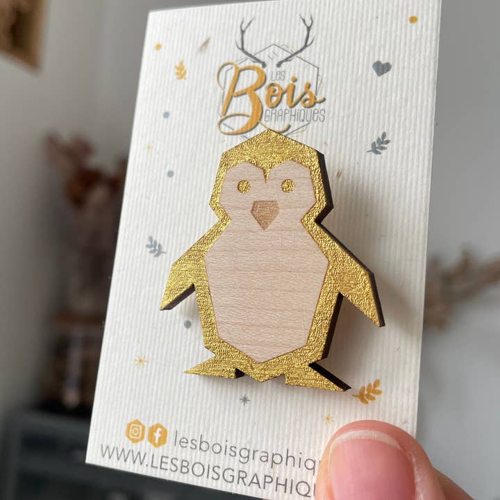 Pinguoin brosch för wholesale av LES BOIS GRAPHIQUES