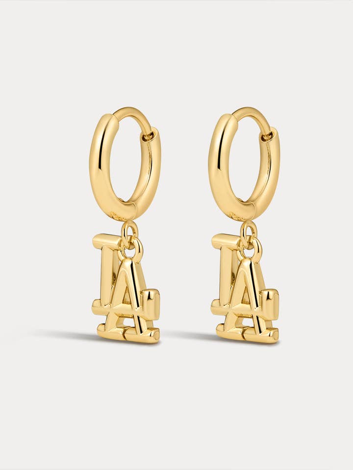 The MLB Logo Charm Hoops for wholesale by Luv AJ