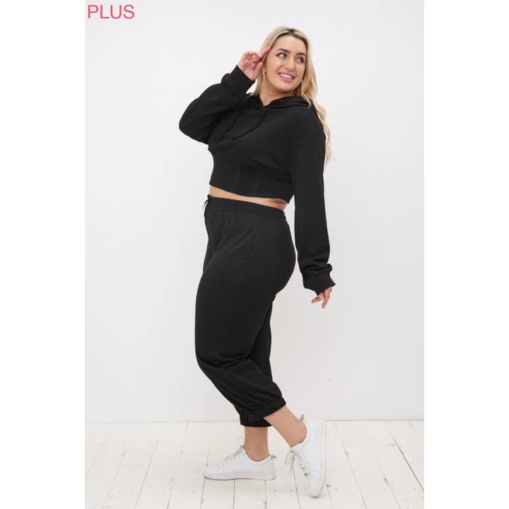 Sweet Generis - Wholesale Lounge Sweatpants/jogging bottoms – Women's - PLUS CROPPED FRENCH TERRY JOGGER SWEATPANTS1