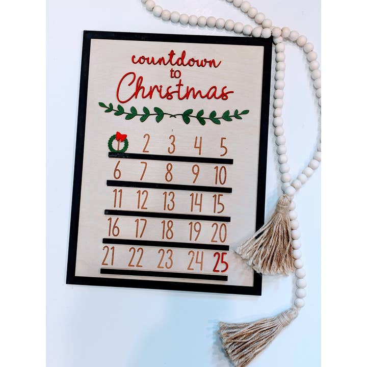 Hunter Kouture - Wholesale Sign - Countdown to Christmas Sign, Advent Calendar Wooden sign1