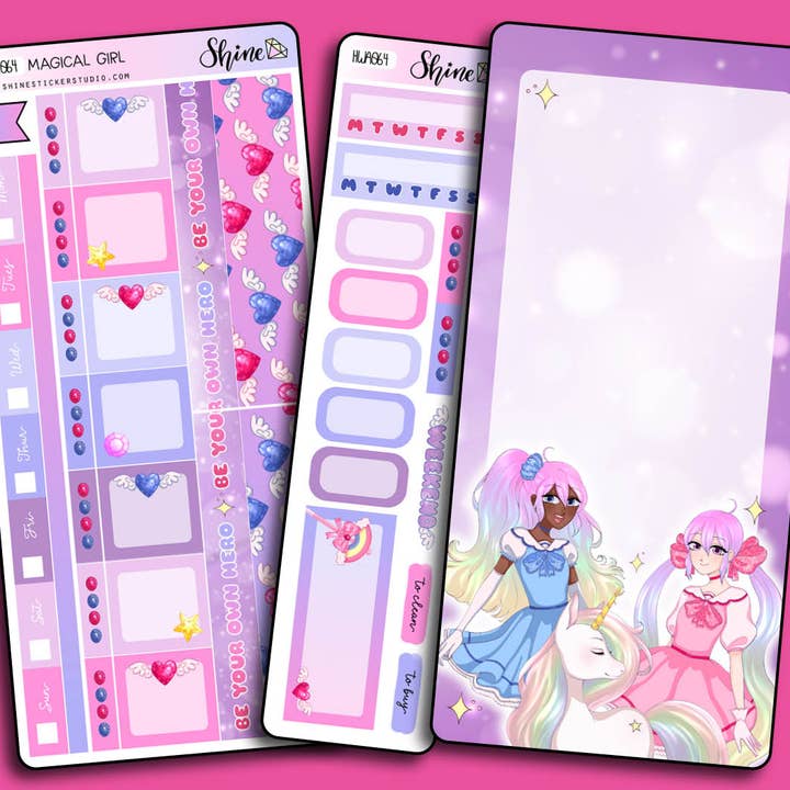 Kit d'autocollants Magical Girl Hobonichi Weeks pour la vente par Shine Sticker Studio