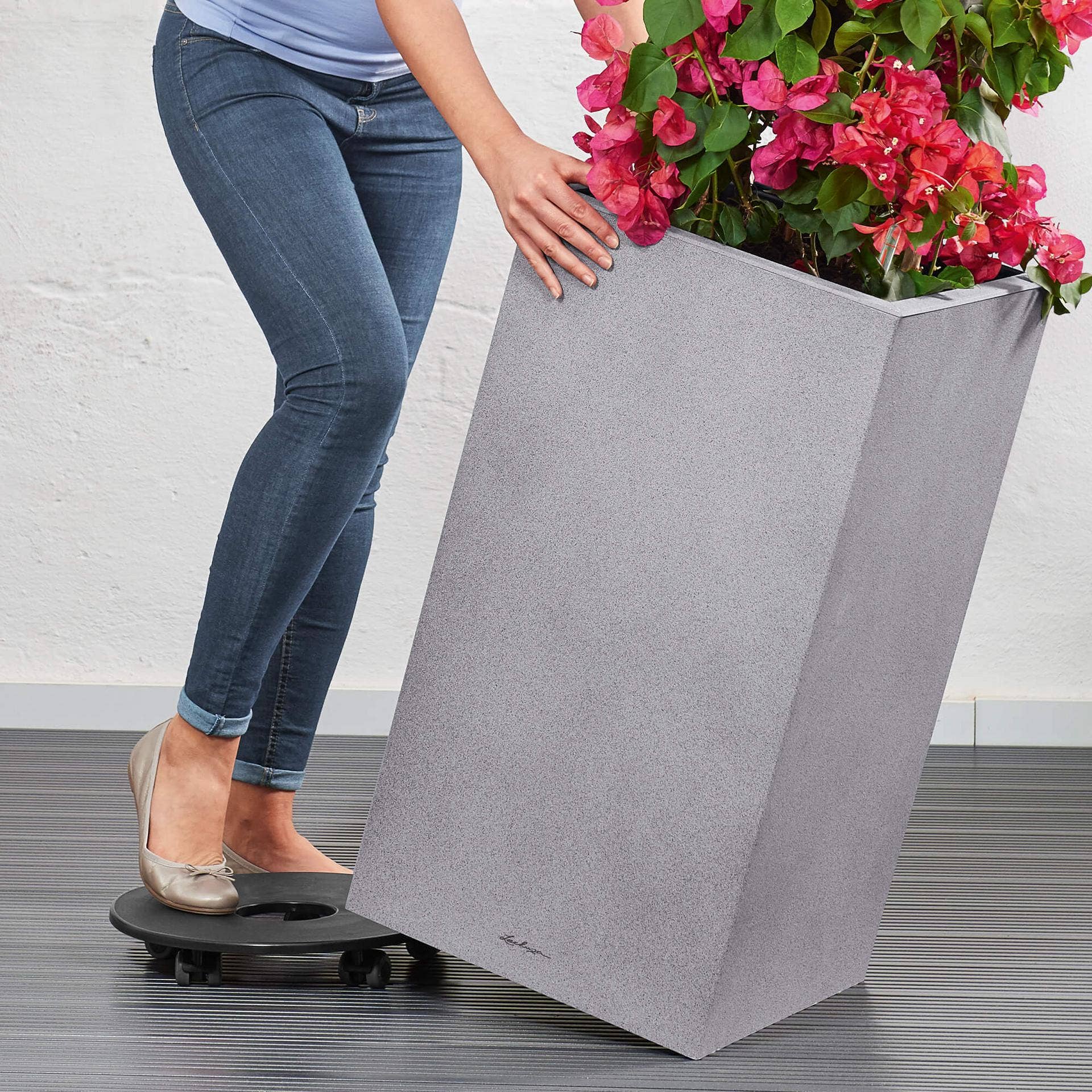 Lechuza Self Watering Planters - Vente Jardinière - LECHUZA CANTO Stone haut - grand pot de sol en résine poly haute qualité17