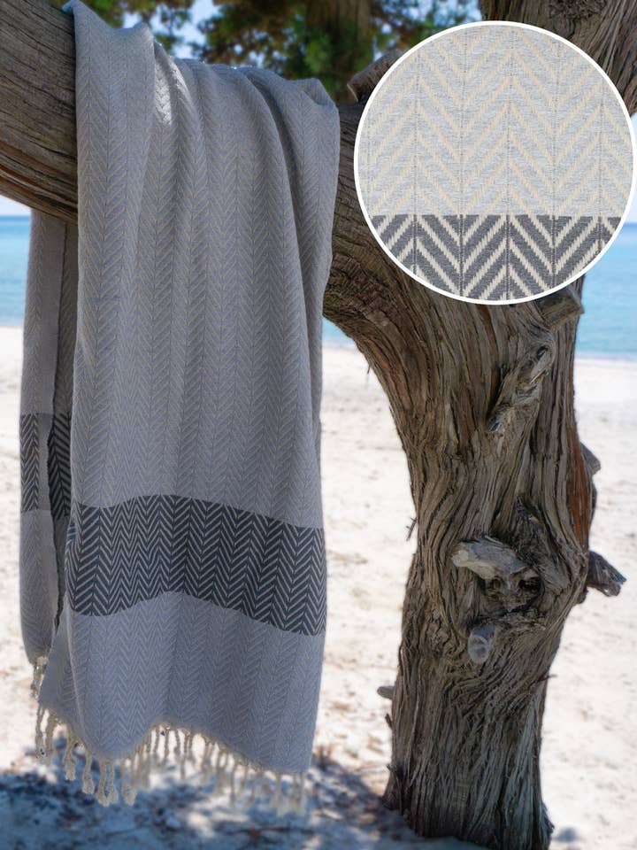 ZAYA Cotton Hammam Towel, Decorative Throw - Grey (180x100 cm)
for wholesale by Samimi
