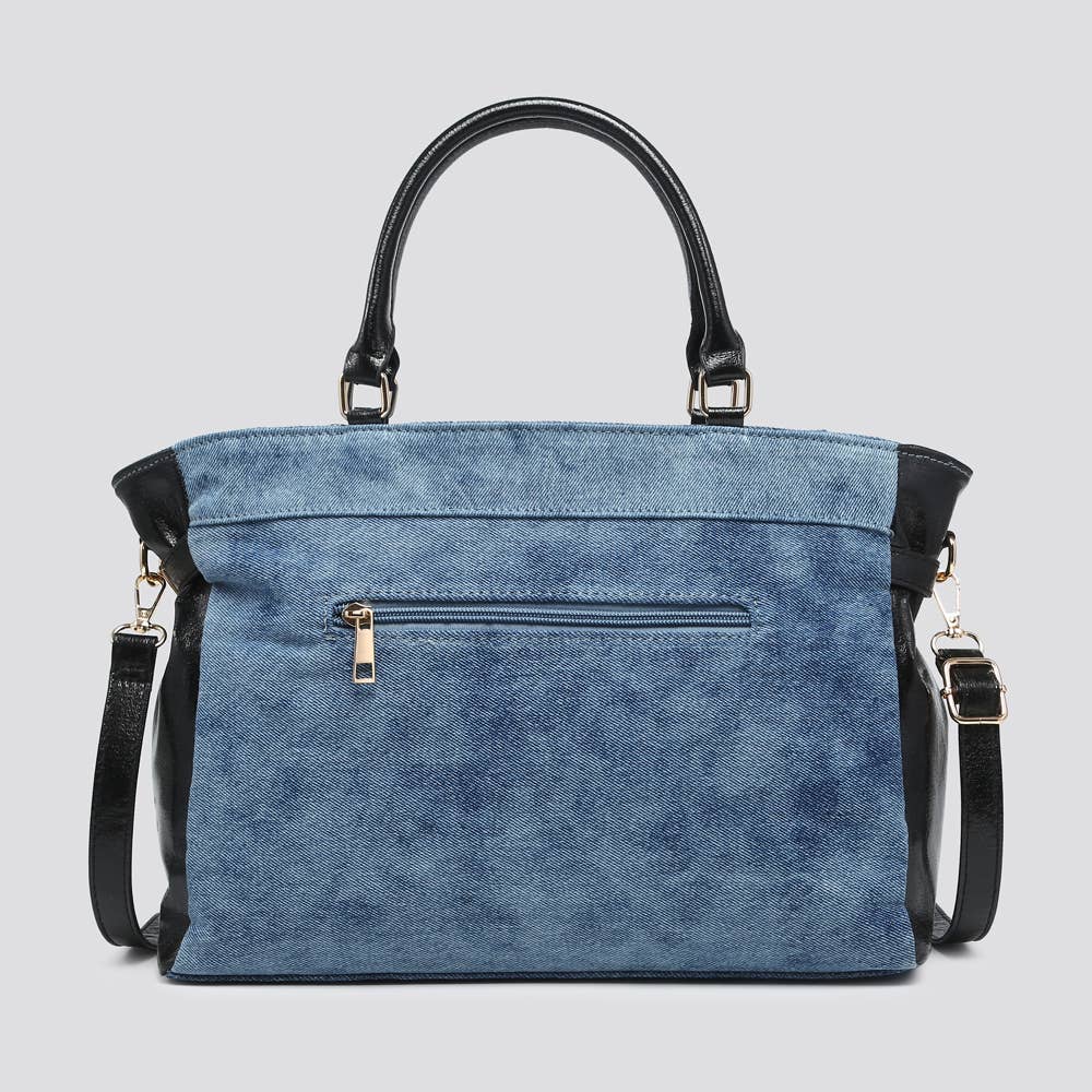 BLEU Sac fourre-tout en denim 25032 en vente sur Faire5
