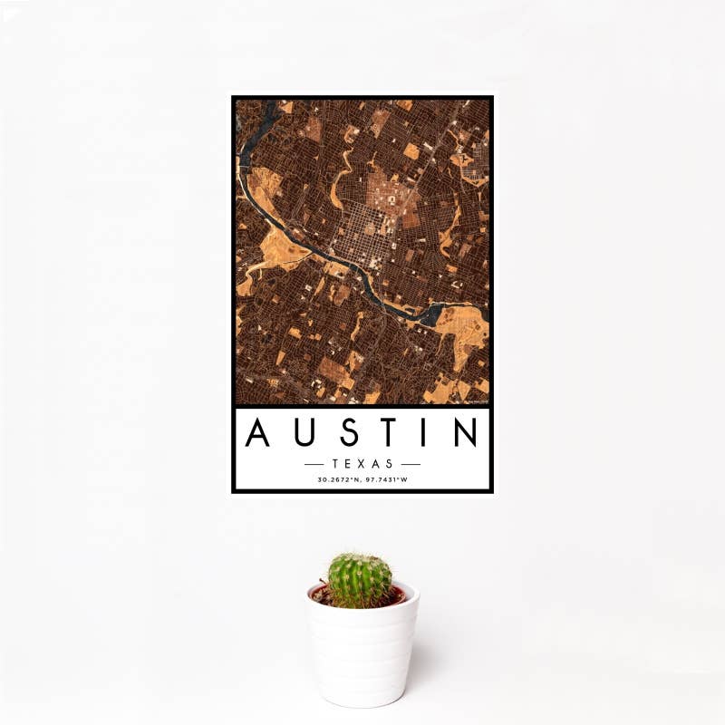 JACE.design - Wholesale Art Print - Austin TX Map Print Ember0